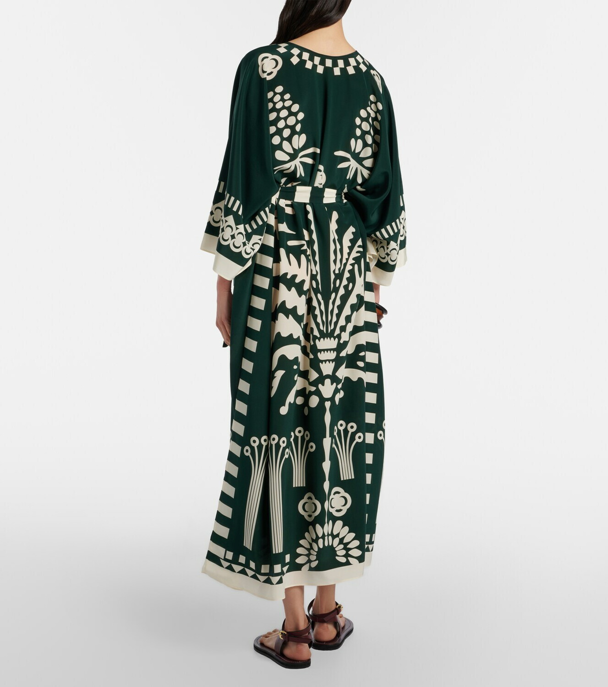 Eres Belted printed silk kaftan