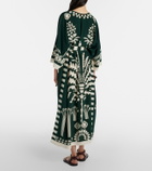 Eres Belted printed silk kaftan