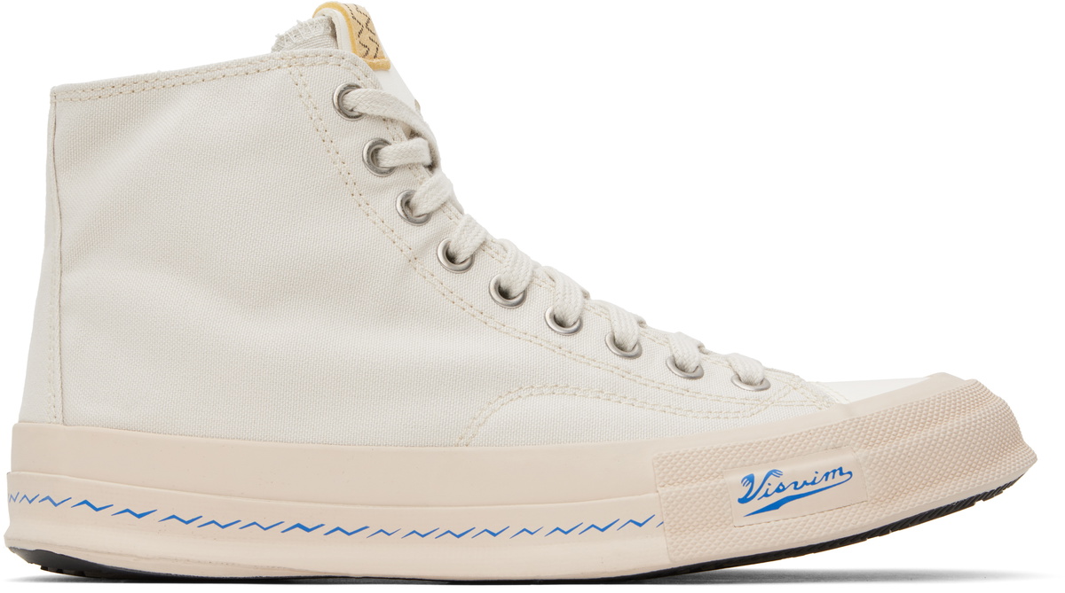 Visvim Men's Skagway Hi-Top Patten Sneakers in Ivory Visvim Visvim Men's Skagway Hi-Top Patten Sneakers in Ivory Visvim