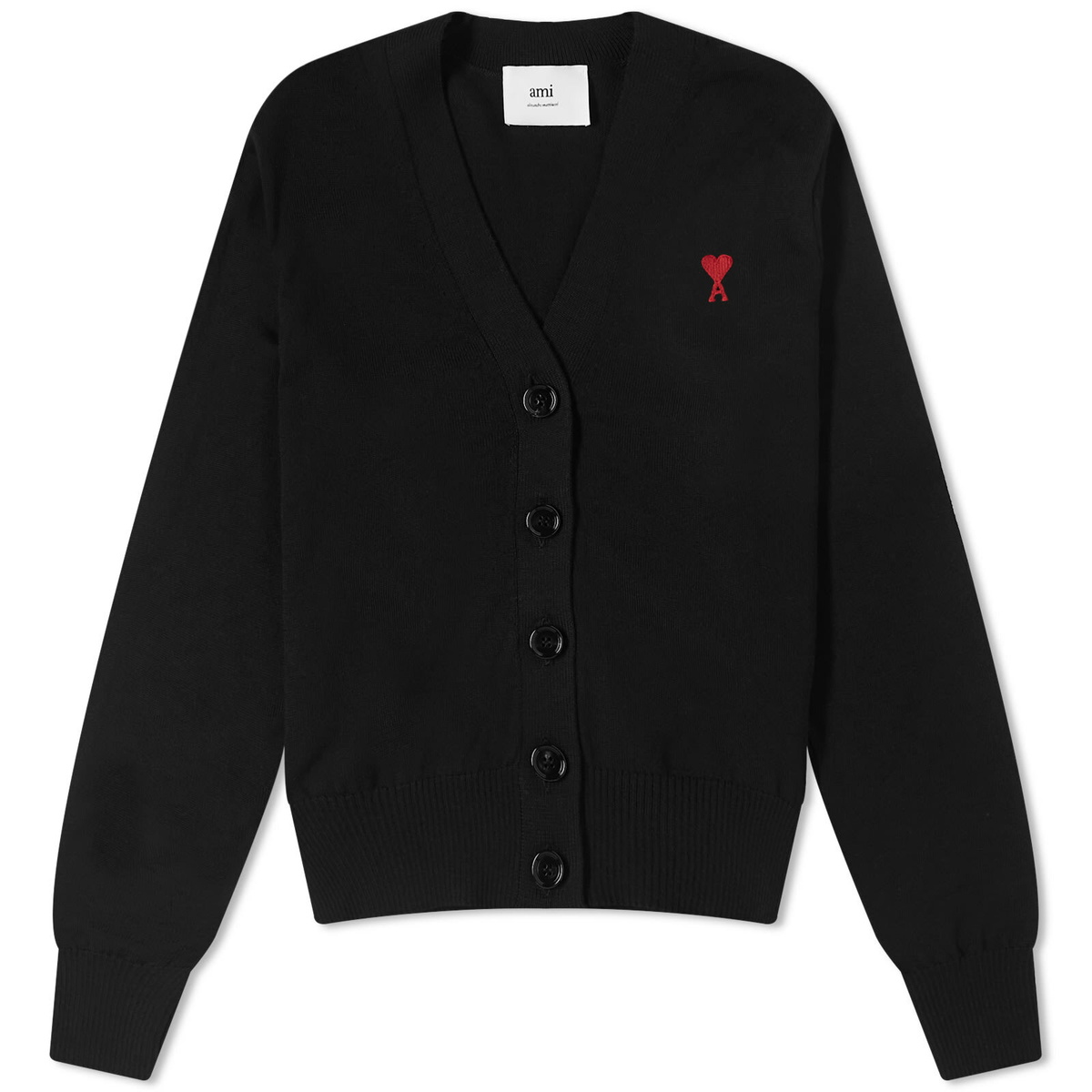 AMI Paris Women's AMI Small ACD Knit Cardigan in Black AMI