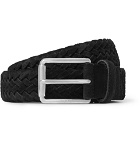 Tod's - 3.5cm Black Woven Suede Belt - Men - Black