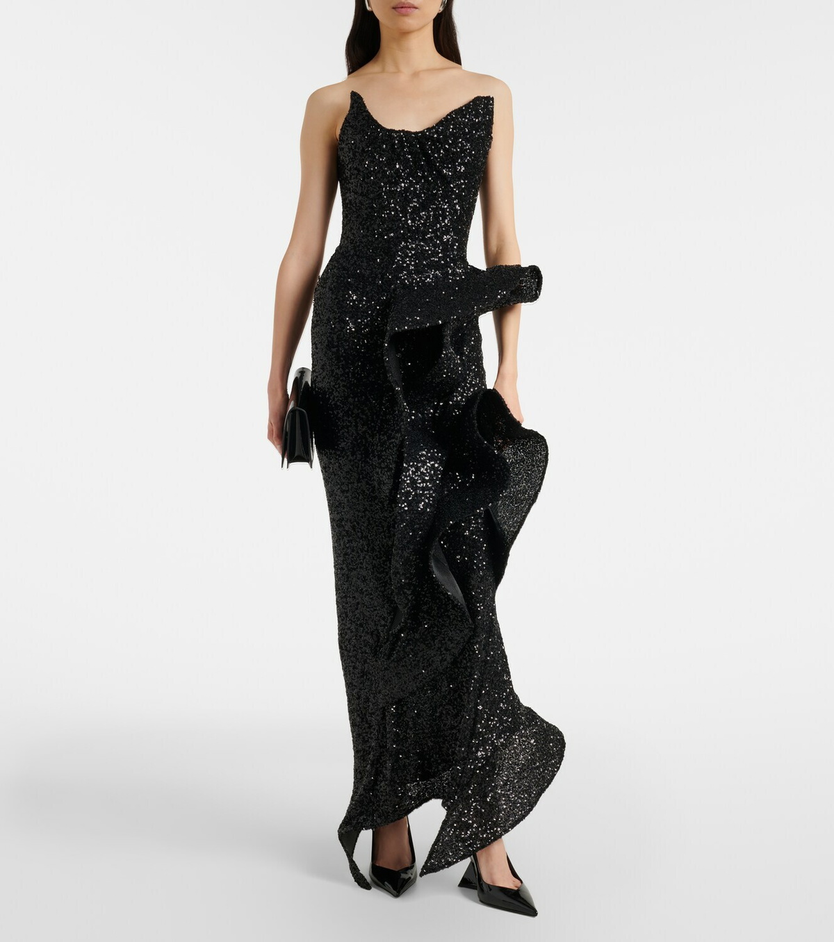 Maticevski Thistle Wave ruffled sequined gown