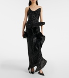 Maticevski Thistle Wave ruffled sequined gown