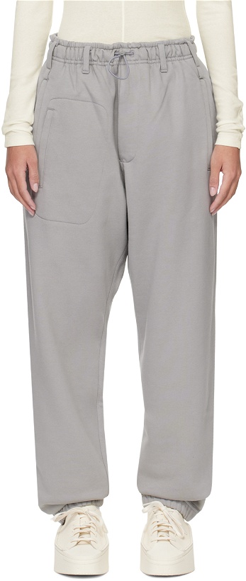 Photo: Y-3 Gray Five-Pocket Sweatpants