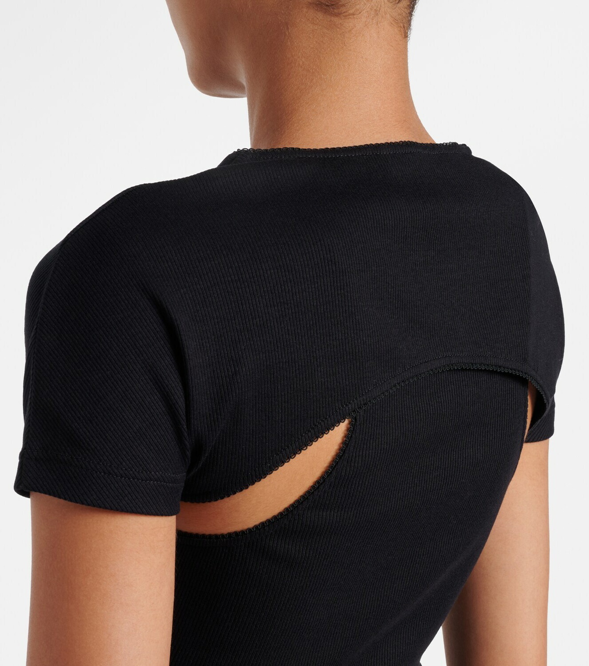 Alaïa Layered ribbed-knit jersey top