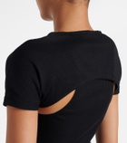 Alaïa Layered ribbed-knit jersey top