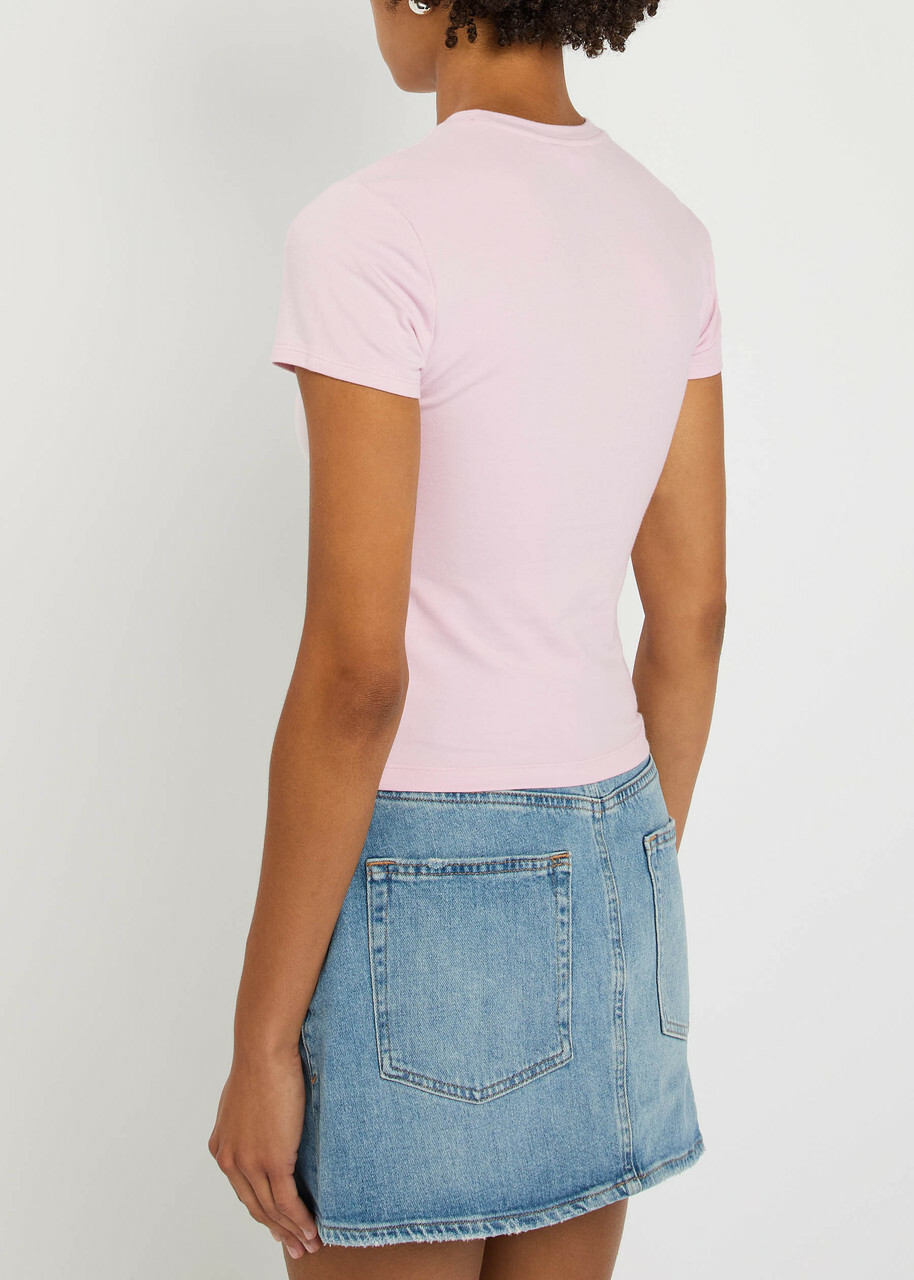 Good American Super Stretch Baby Stretch-cotton T-shirt Pink