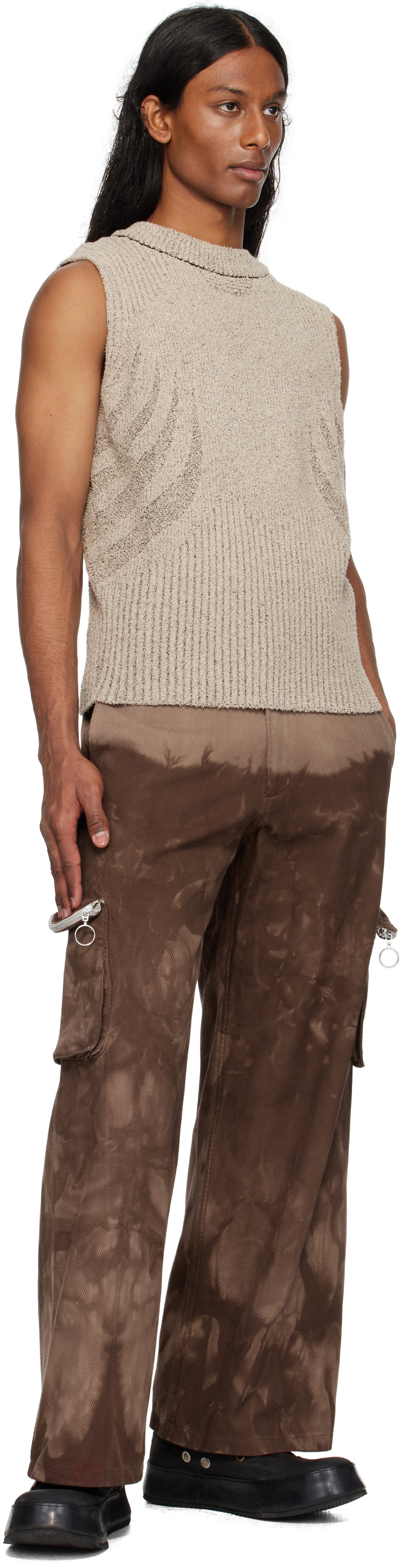 Charlie Constantinou Beige & Brown Knit Vest