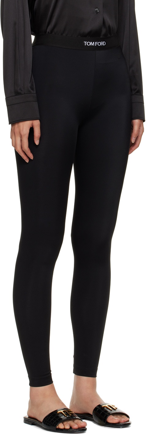 Tom Ford - Black leather leggings with logo PAL718LEX224 - buy with Cyprus  delivery at Symbol