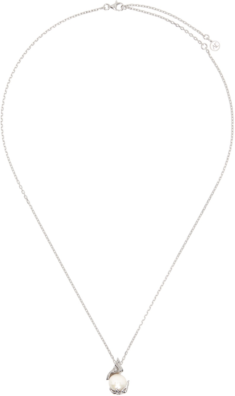 Alan Crocetti SSENSE Exclusive Silver Pearl In Heat Necklace