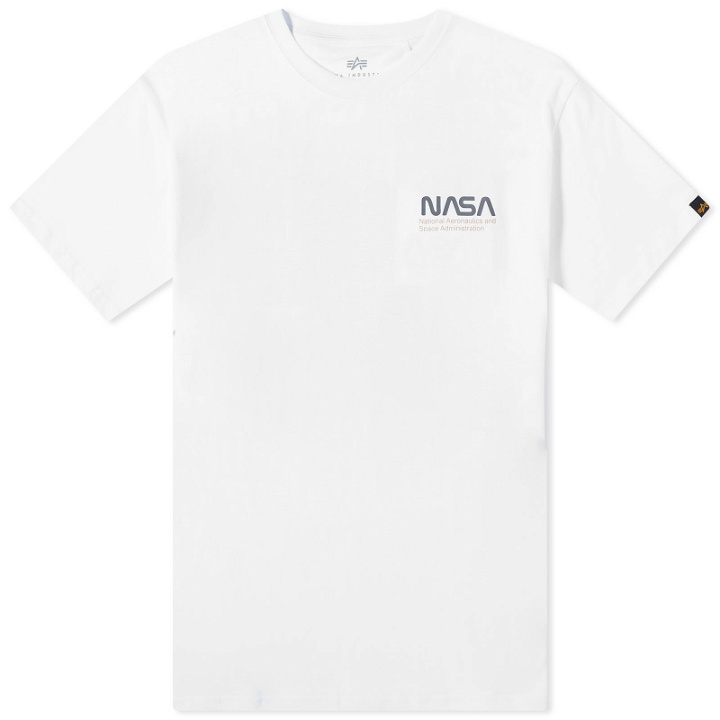 Photo: Alpha Industries Men's Skylab Nasa T-Shirt in White/Blue