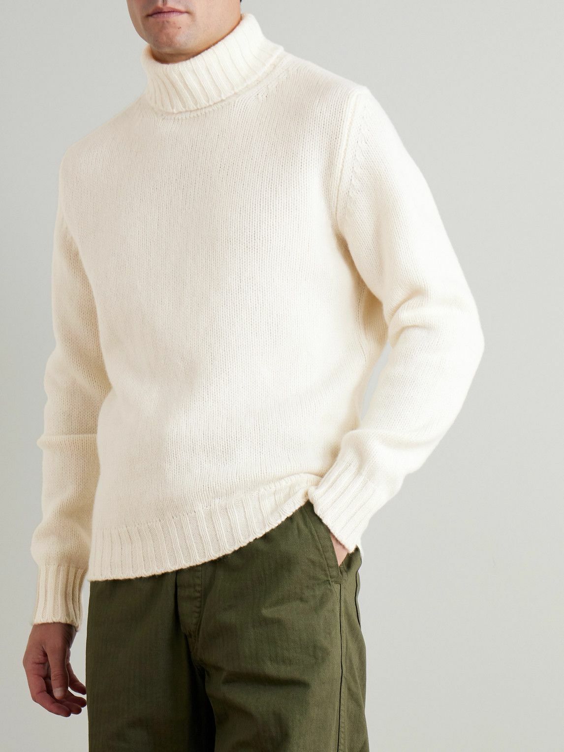 William Lockie - Alain Wool Rollneck Sweater - Neutrals William Lockie