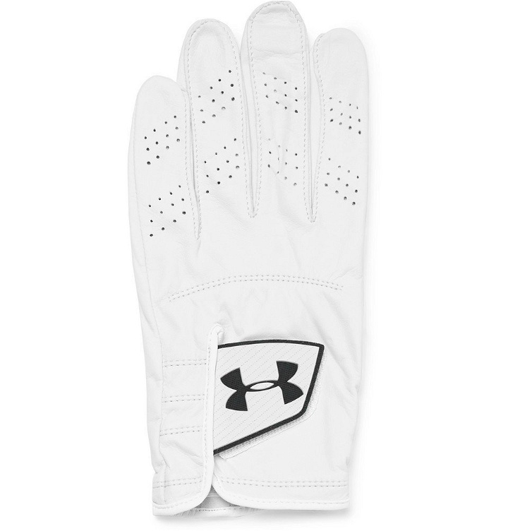 Photo: Under Armour - Spieth Tour Perforated Leather Golf Glove - White