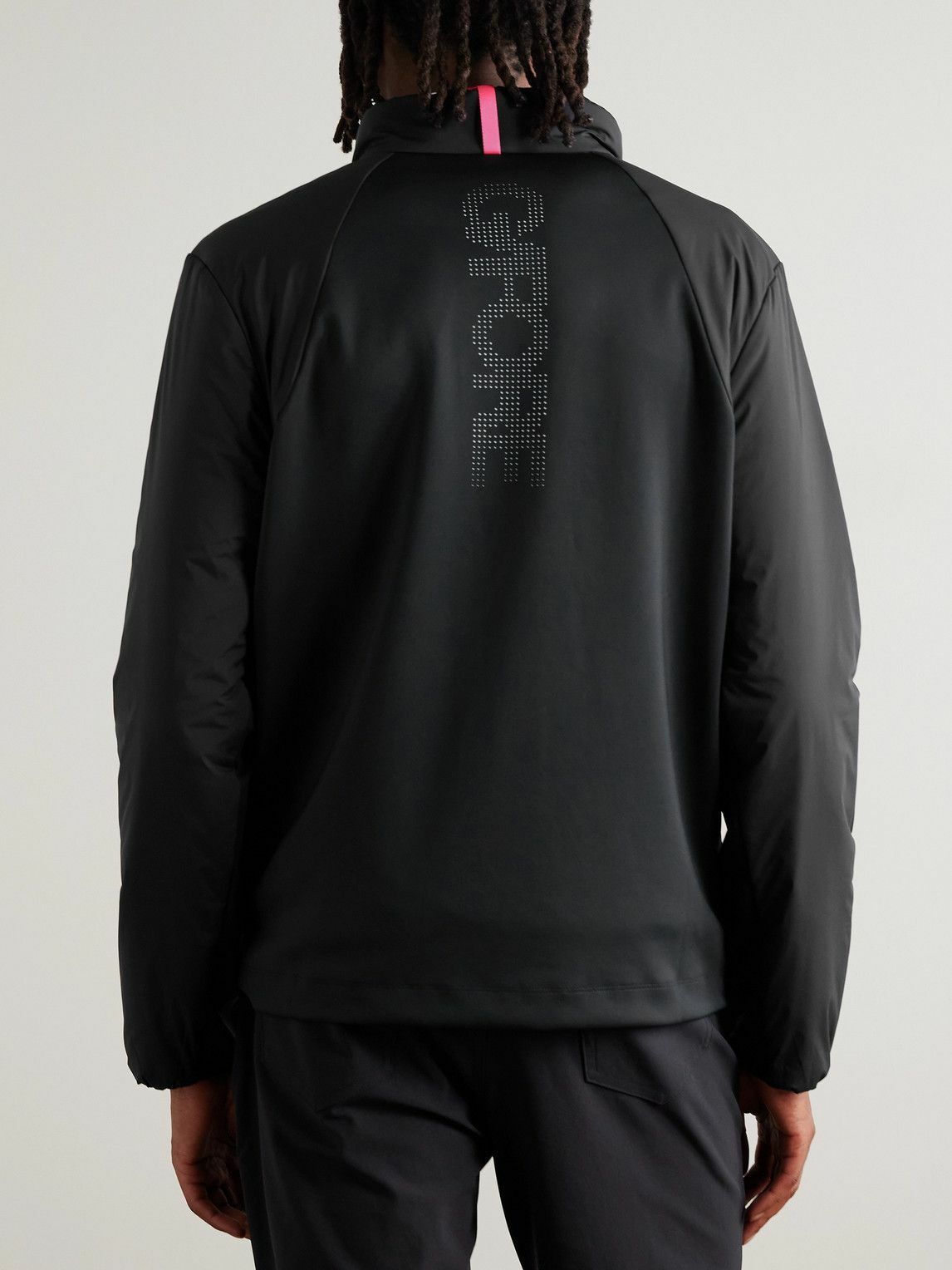 G/FORE - The Maverick Hybrid Logo-Print Stretch-Jersey and Shell Golf Jacket - Black