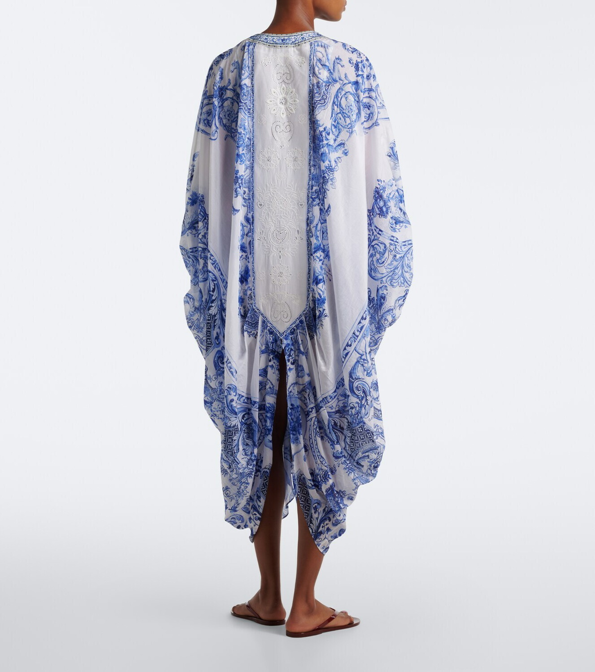 Camilla Embellished printed cotton and silk kaftan