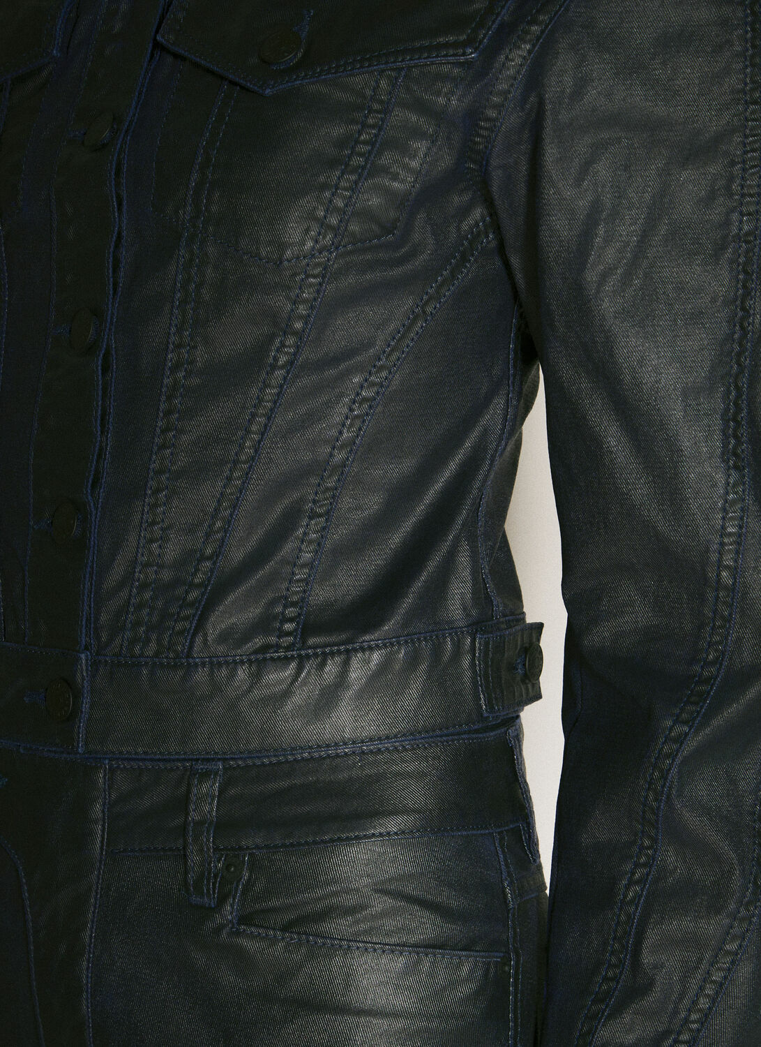 Mugler Waxed Denim Jacket