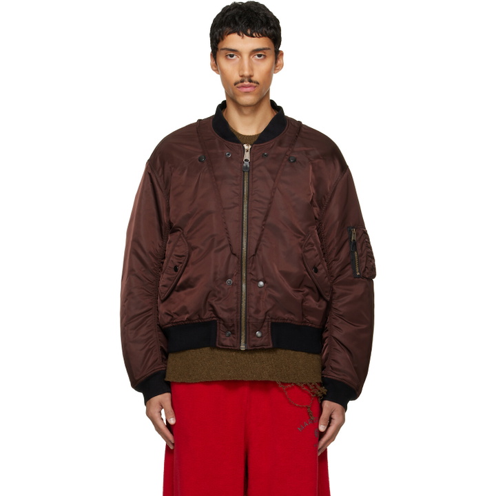 Photo: Maison Margiela Brown & Black Reversible Bomber Jacket