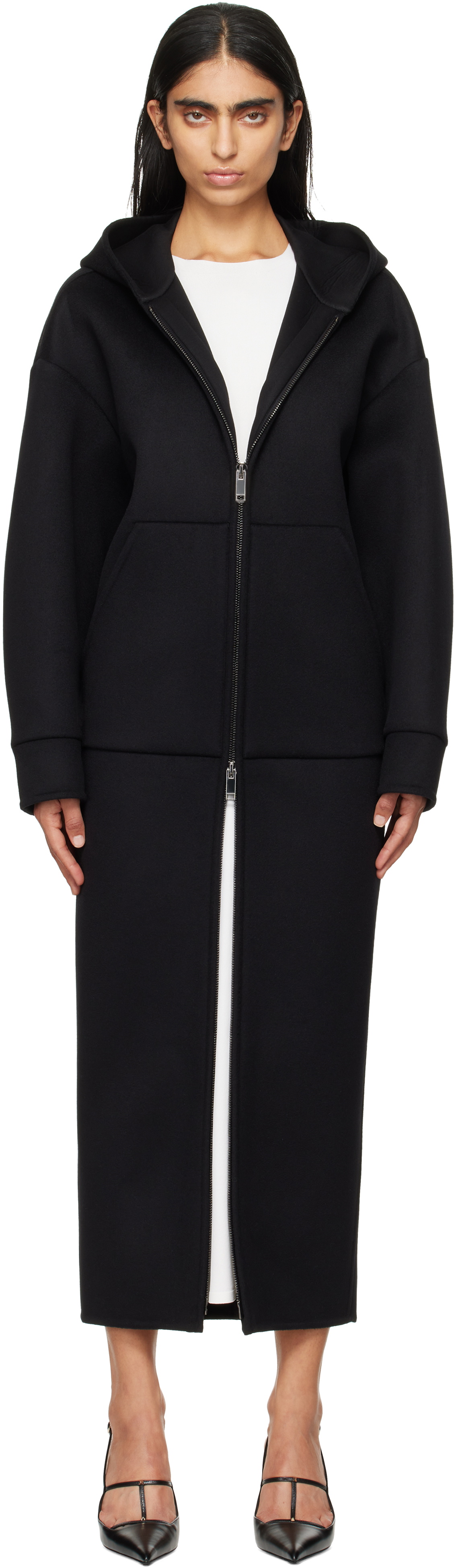 Valentino Black Hoodie Maxi Dress Valentino