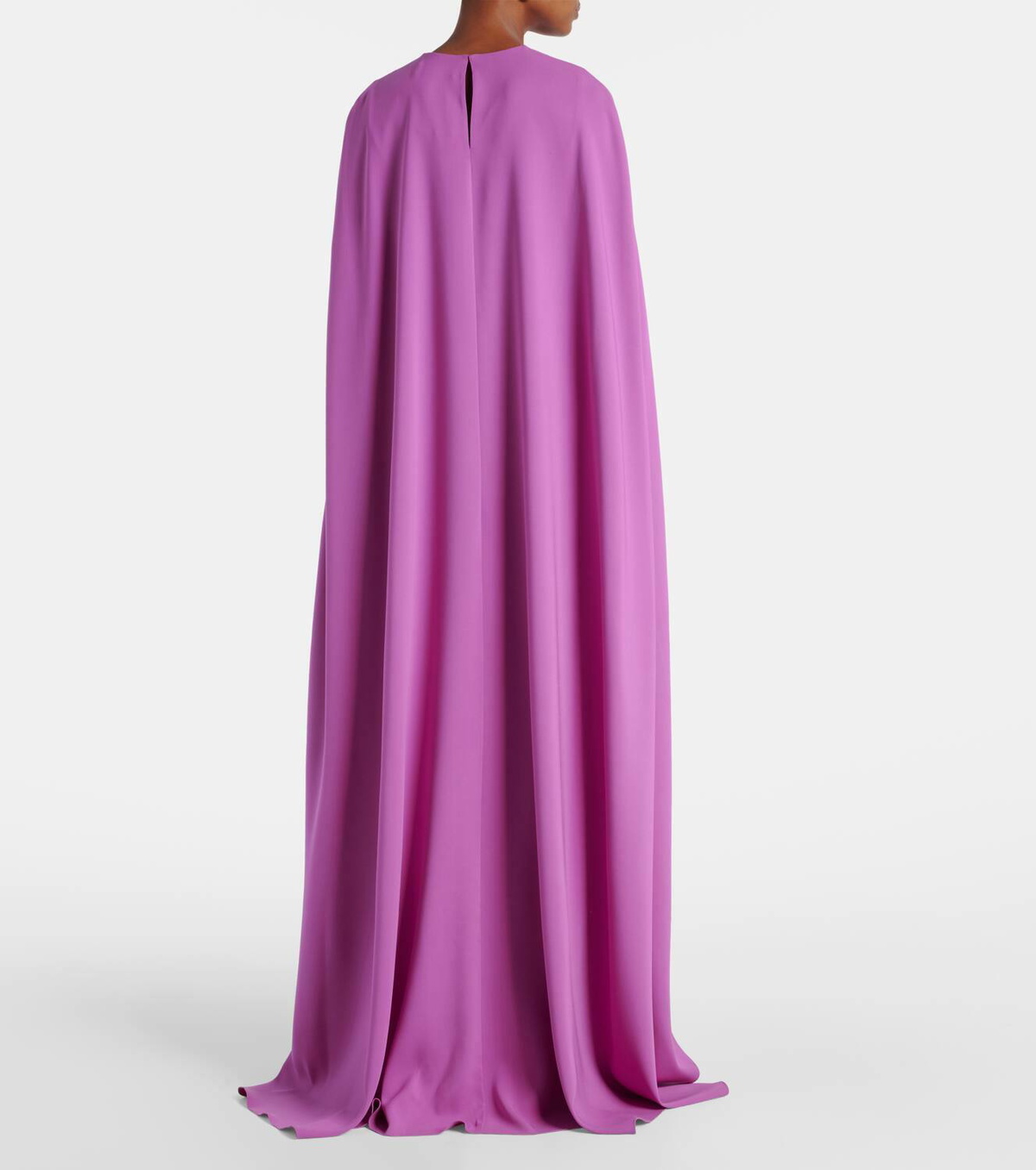 Oscar de la Renta Caped silk-blend gown