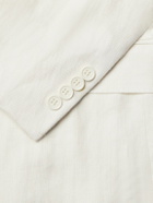 Ralph Lauren Purple label - Double-Breasted Herringbone Linen Suit Jacket - White
