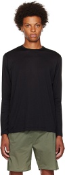 Sunspel Black Classic Long Sleeve T-Shirt