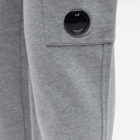 C.P. Company Men's Diagonal Fleece Cargo Track Pants in Grey Melange