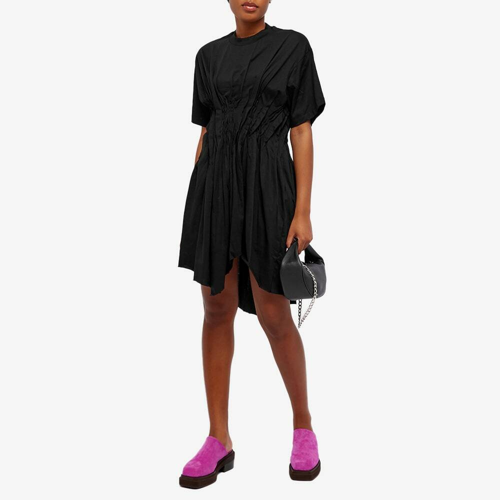 cinched t shirt dress Short Sleeve Shoulder Pad Cinched Waist Detail T-Shirt Dress In Brown Stripe | EGO US