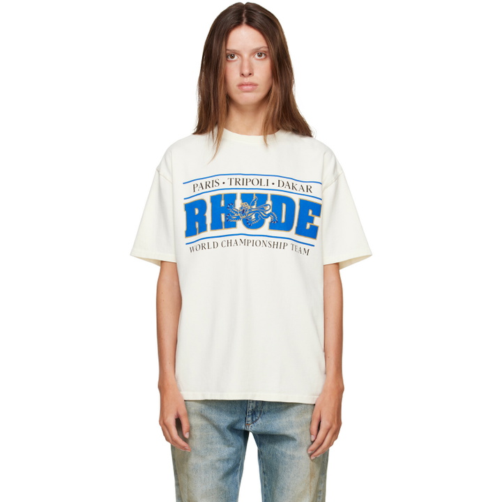 Photo: Rhude Off-White 'Rhude Chrono' T-shirt