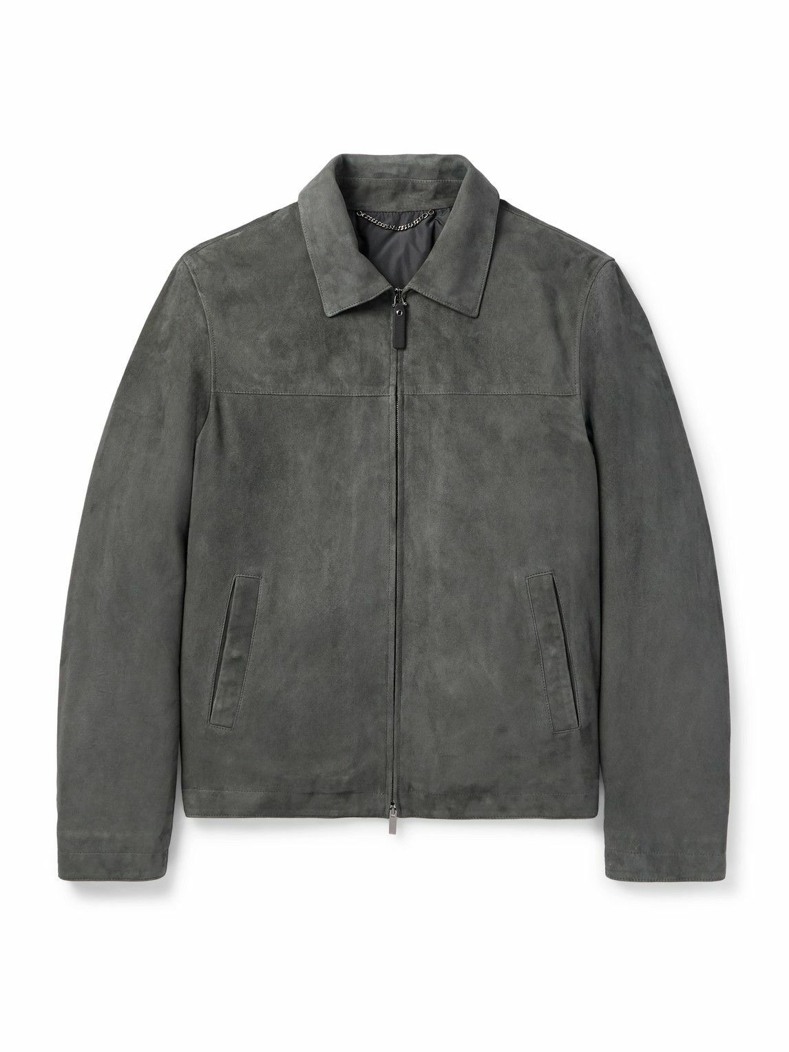 Canali - Suede Harrington Jacket - Gray