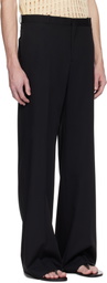 CMMN SWDN Black Otto Wide Leg Trousers