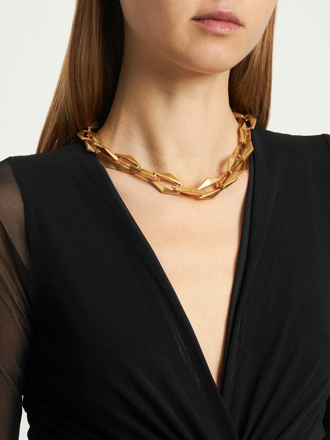 【関税込み】jimmy choo DIAMOND CHAIN' NECKLACE DIAMOND CHAIN NECKLACE | Silver-Finish Chain Necklace with
