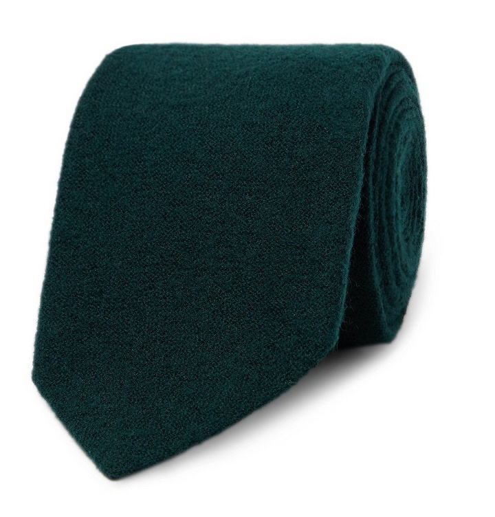 Photo: Lardini - 8cm Wool-Flannel Tie - Green