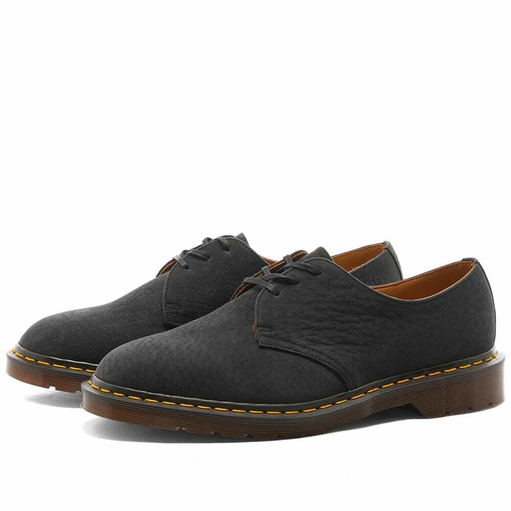 Photo: Dr. Martens Men's 1464 3-Eye Shoe - Made In England in Black Nubuck