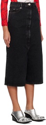 Pushbutton Black High-Rise Denim Shorts