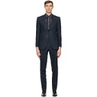 Husbands Navy Linen Single-Breasted Suit