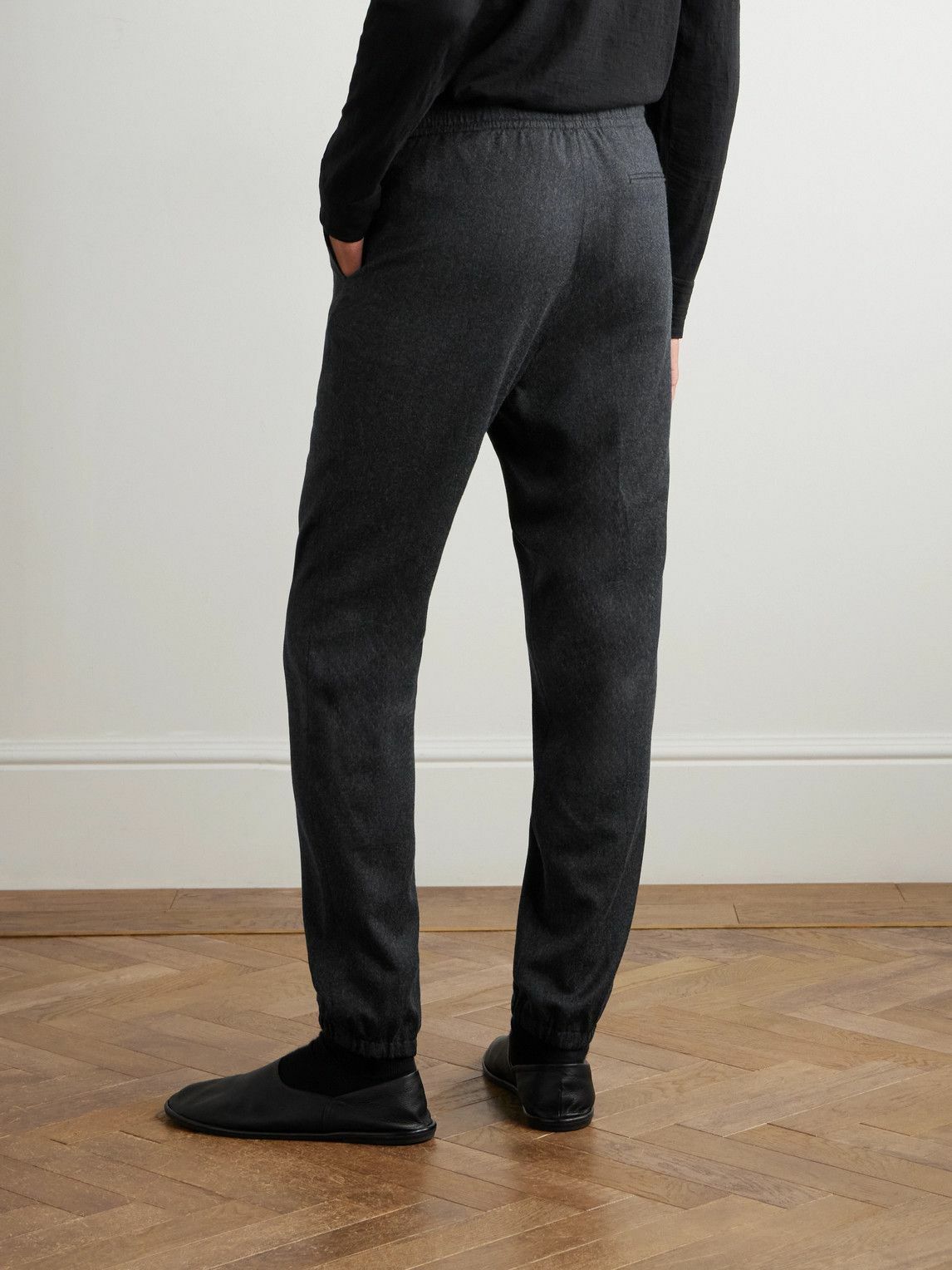 Zegna - Tapered Wool Trousers - Gray