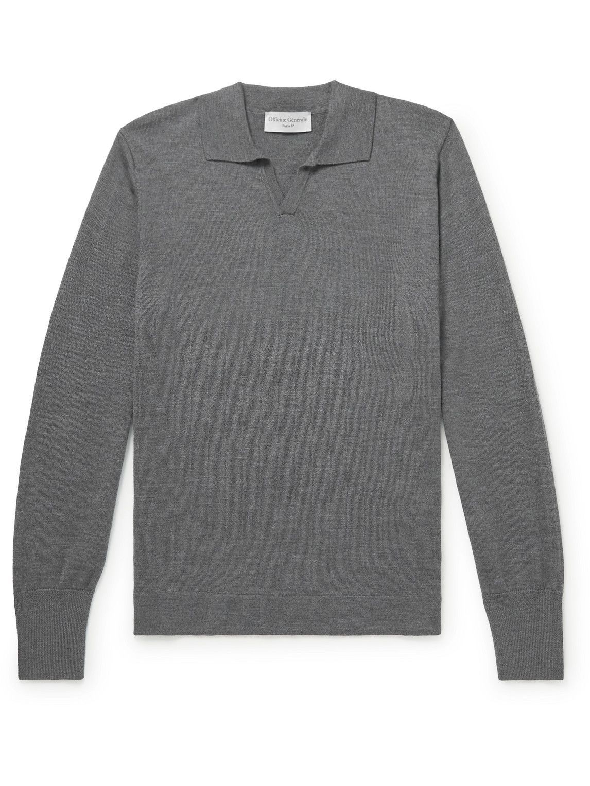 Officine Générale - Virgin Wool Polo Shirt - Gray Officine Generale