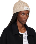 MM6 Maison Margiela Beige Amended Optical Ribs Beanie