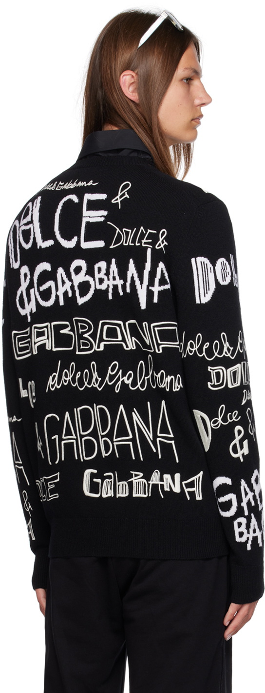 Dolce & Gabbana Black Logo Knitted Crewneck Pullover Sweater main image 0