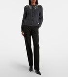 McQueen Embellished wool and cashmere cardigan