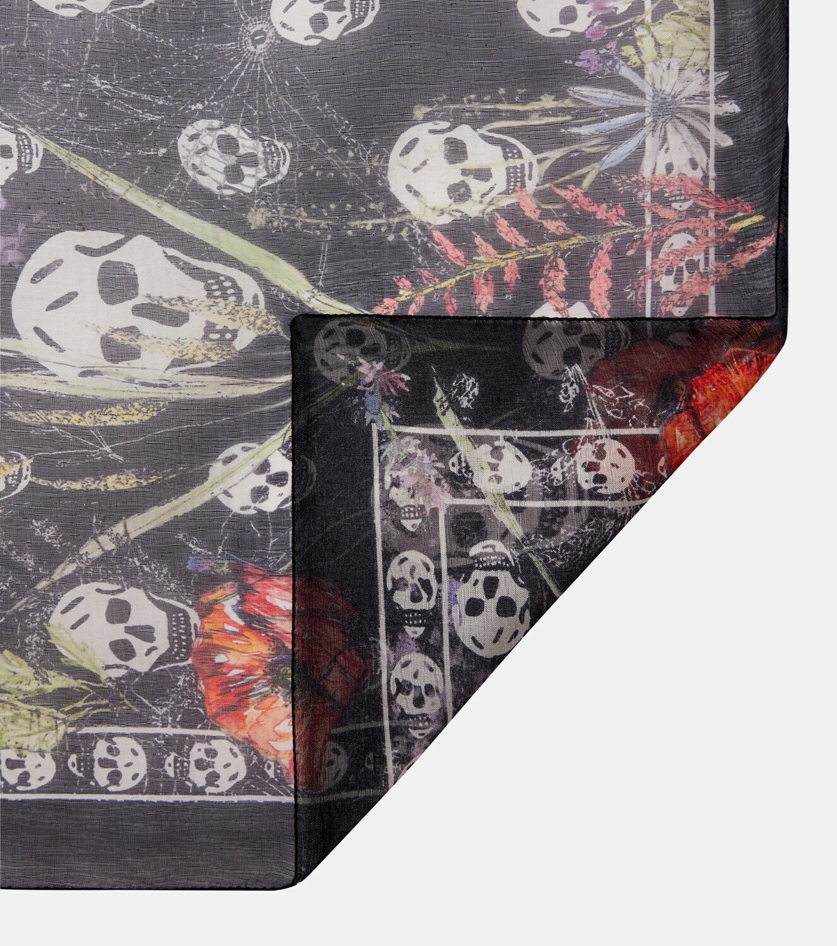McQueen Skull silk chiffon scarf
