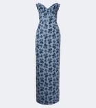 Markarian Rita floral cotton-blend bustier gown
