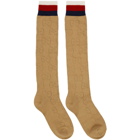 Gucci Beige Tall Spring GG Socks