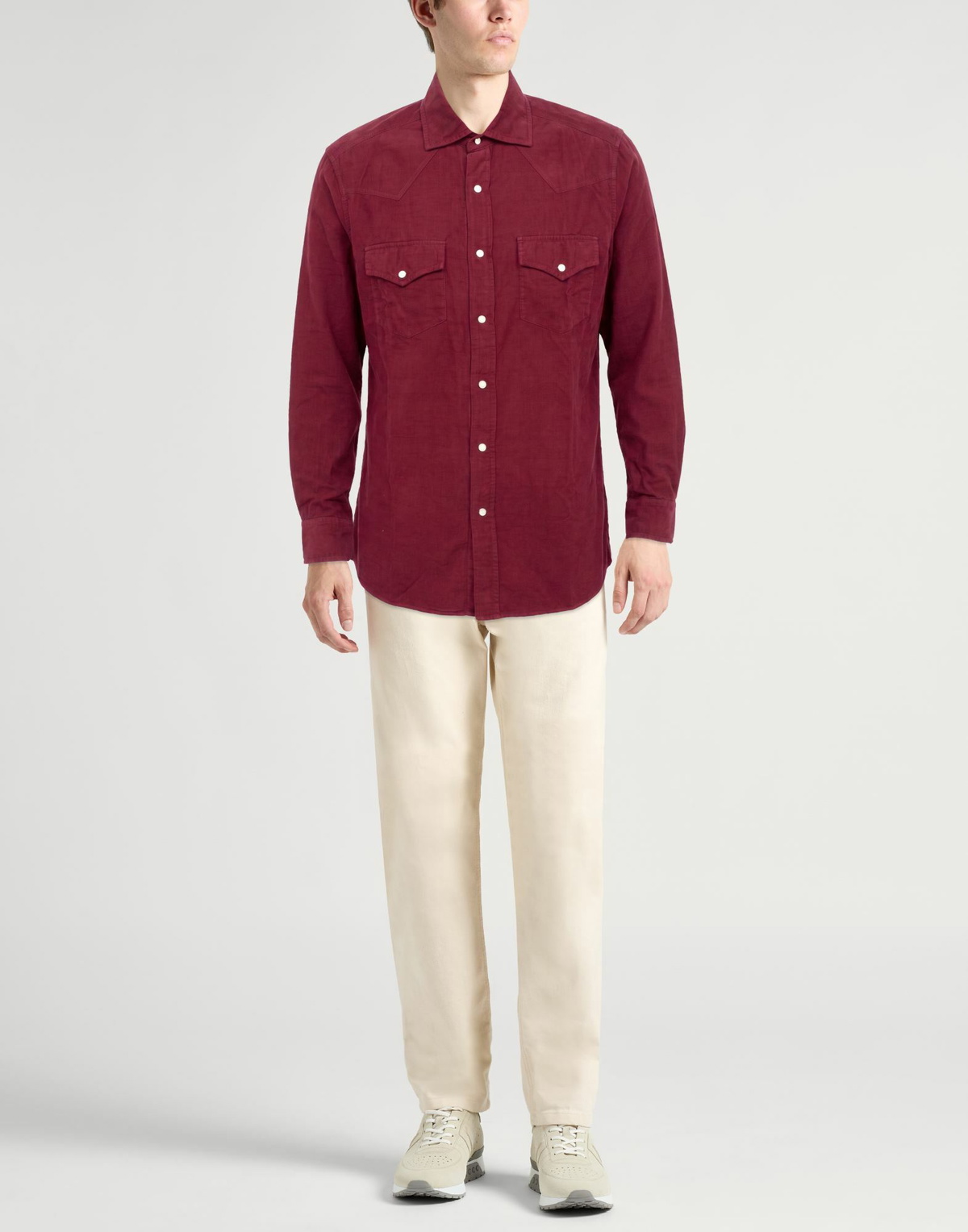 Brunello Cucinelli Mens Shirt Burgundy