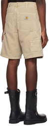 Carhartt Work In Progress Beige Double Knee Shorts