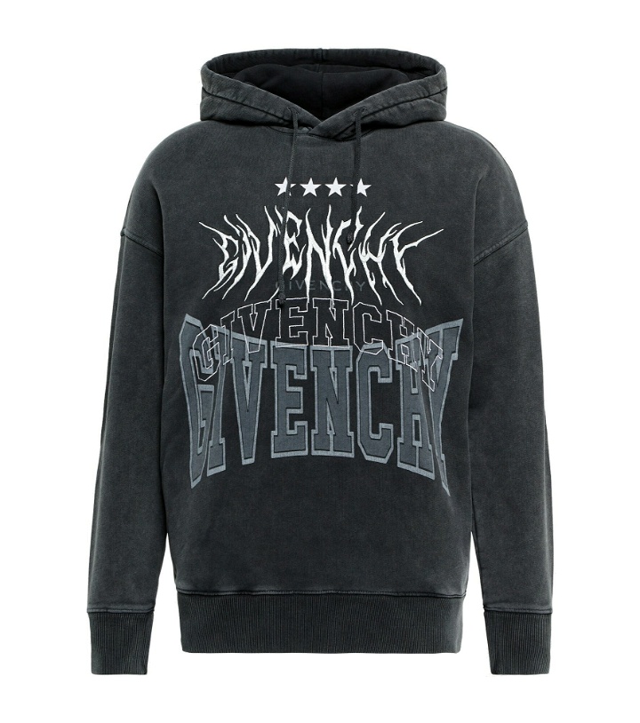 Photo: Givenchy - Logo embroidered cotton hoodie