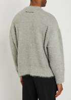 Mki Miyuki Zoku Logo-embroidered Brushed Knit Jumper Grey