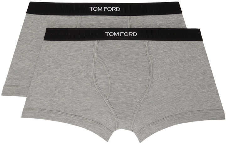Photo: TOM FORD Two-Pack Gray Boxer Briefs