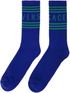 Versace Blue & Green Vintage Logo Socks
