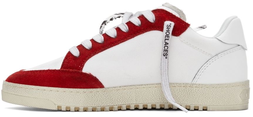 OFF-WHITE Vulcanized 5.0 Low Top Distressed White Red Black